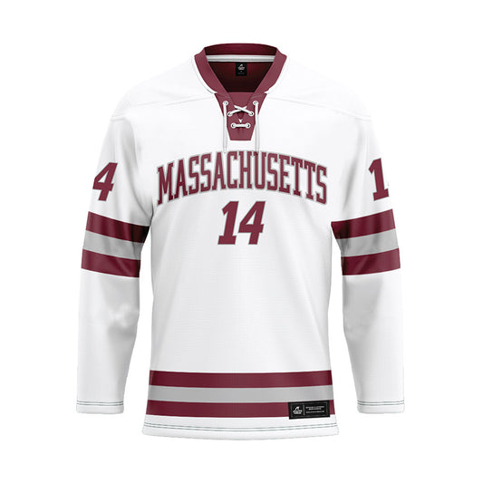 UMass - NCAA Men's Ice Hockey : Ryan Lautenbach - White Hockey Jersey