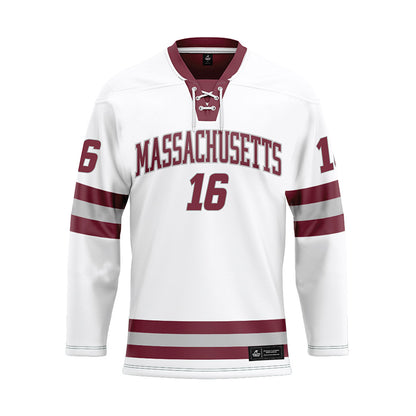 UMass - NCAA Men's Ice Hockey : Aydar Suniev - White Hockey Jersey