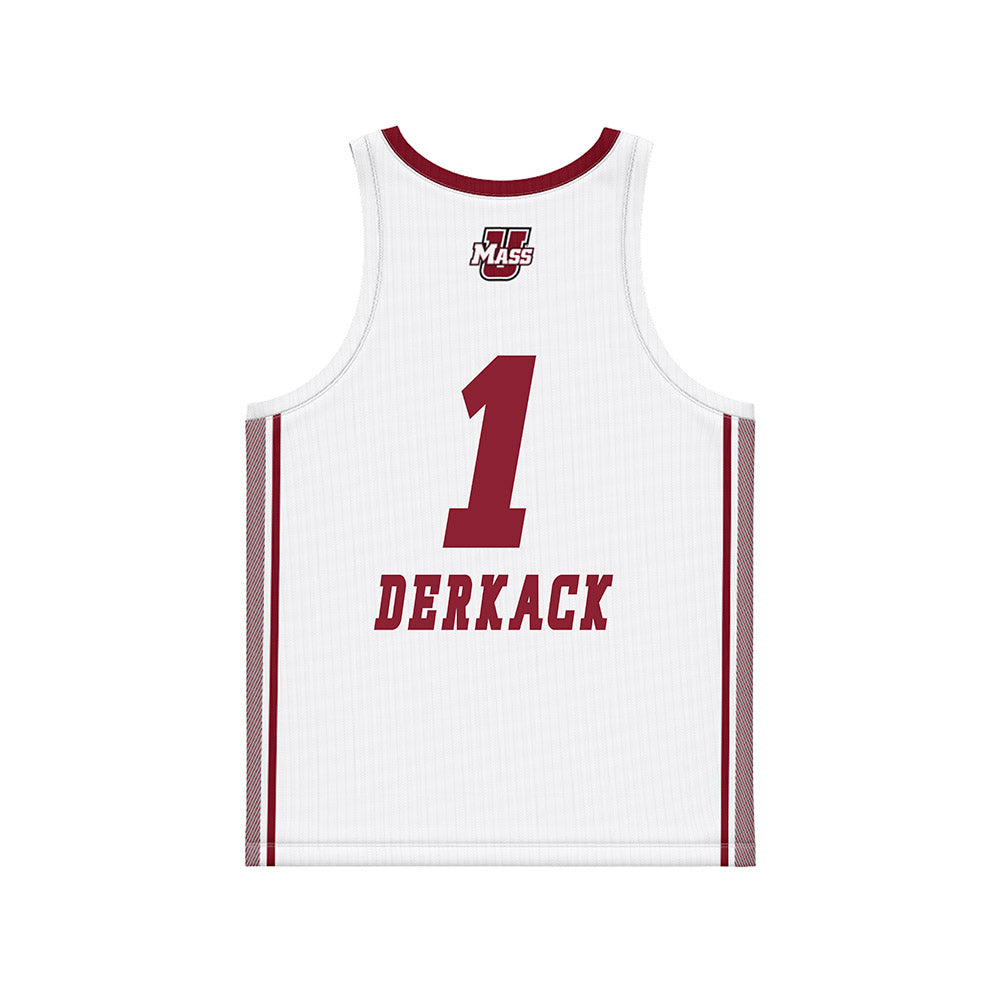 UMass - NCAA Women's Basketball : Taylor Derkack - White Basketball Jersey