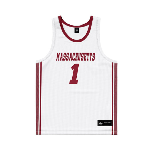 UMass - NCAA Women's Basketball : Taylor Derkack - White Basketball Jersey