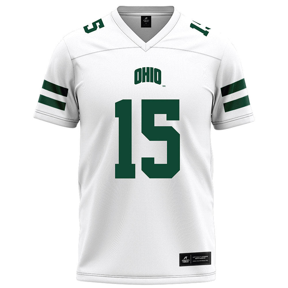 Ohio - NCAA Football : Anas Luqman - White Football Jersey-0