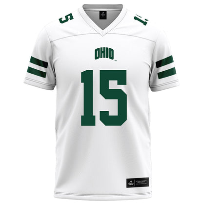 Ohio - NCAA Football : Anas Luqman - White Football Jersey-0