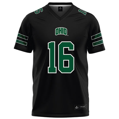 Ohio - NCAA Football : Matthew Papas - Black Football Jersey-0