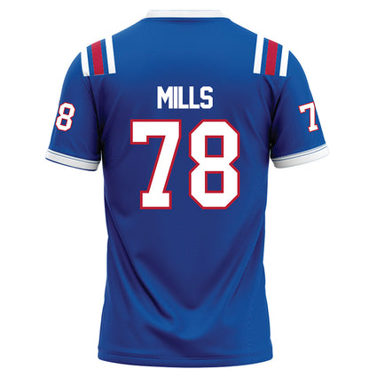 LA Tech - NCAA Football Legends : Jordan Mills - Blue Football Jersey-1