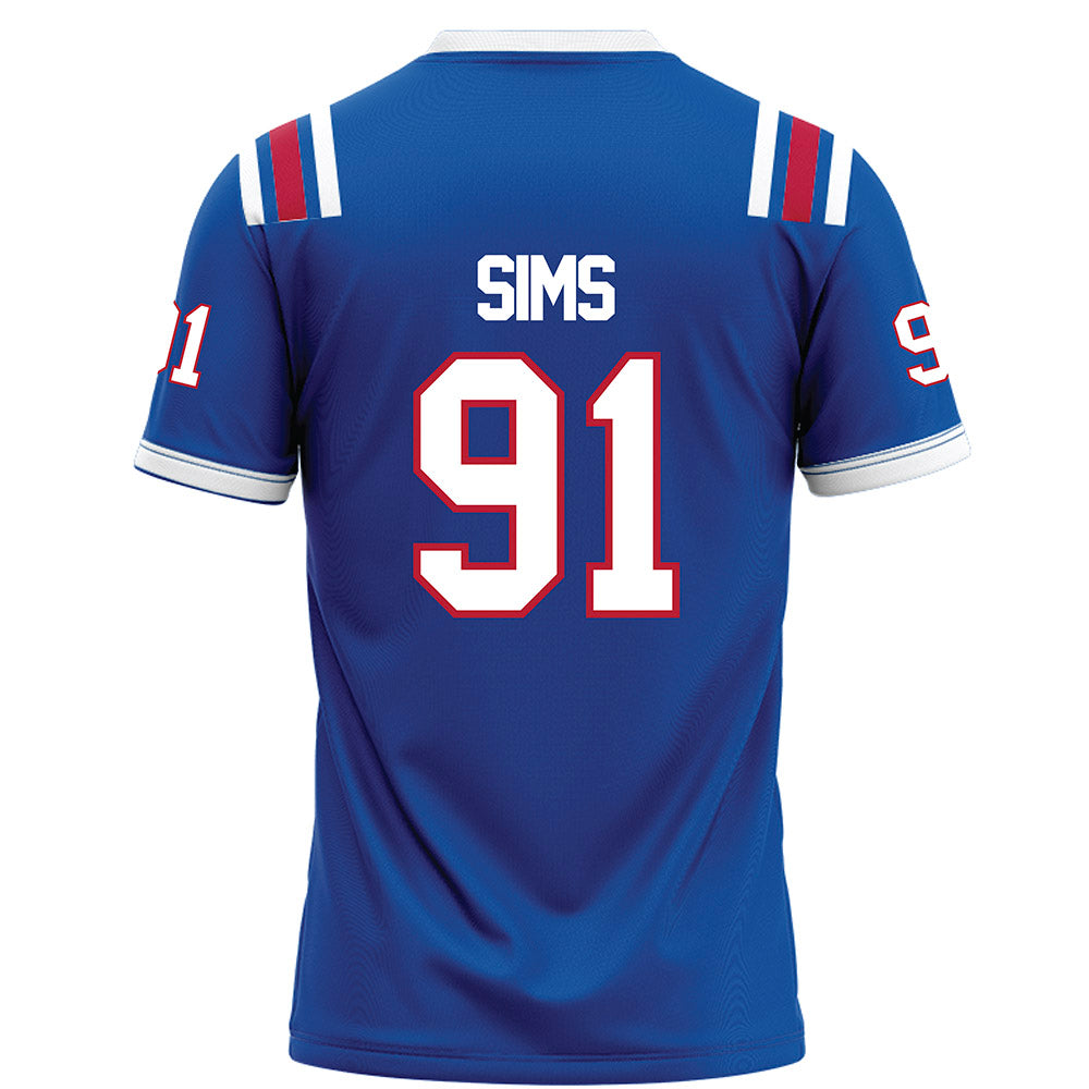 LA Tech - NCAA Football : Caleb Sims - Blue Football Jersey-1