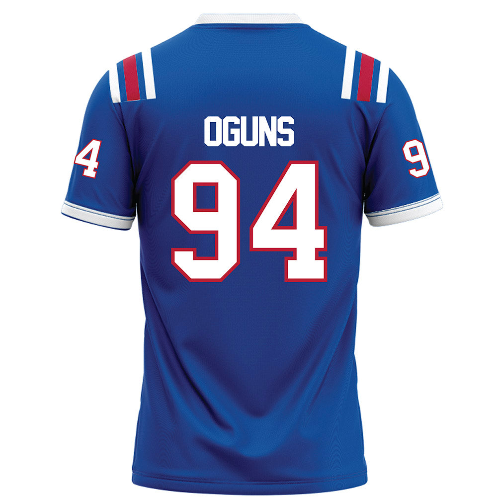 LA Tech - NCAA Football : Emmanuel Oguns - Blue Football Jersey-1