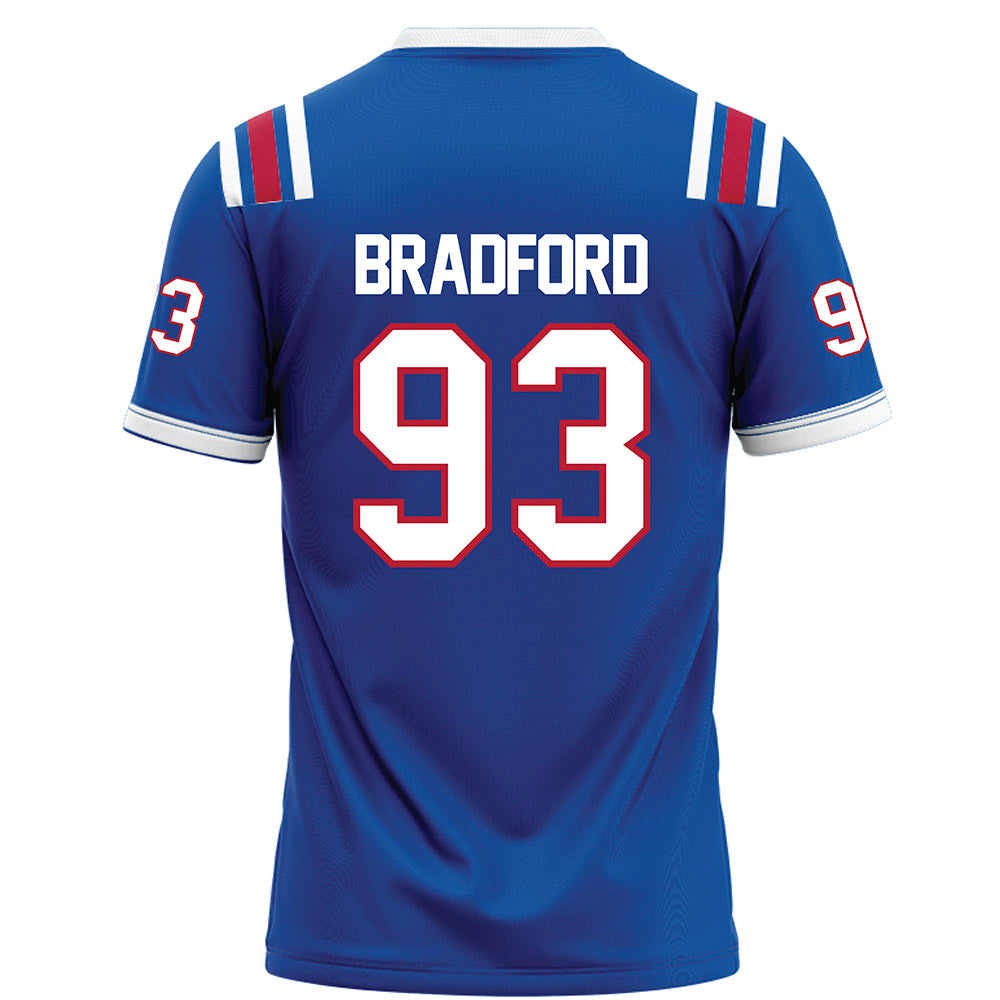 LA Tech - NCAA Football : Jacob Bradford - Blue Football Jersey-1