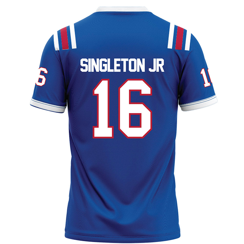 LA Tech - NCAA Football : Marques Singleton Jr - Blue Football Jersey-1