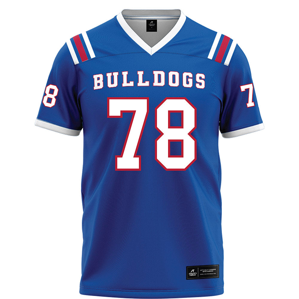 LA Tech - NCAA Football Legends : Jordan Mills - Blue Football Jersey-0