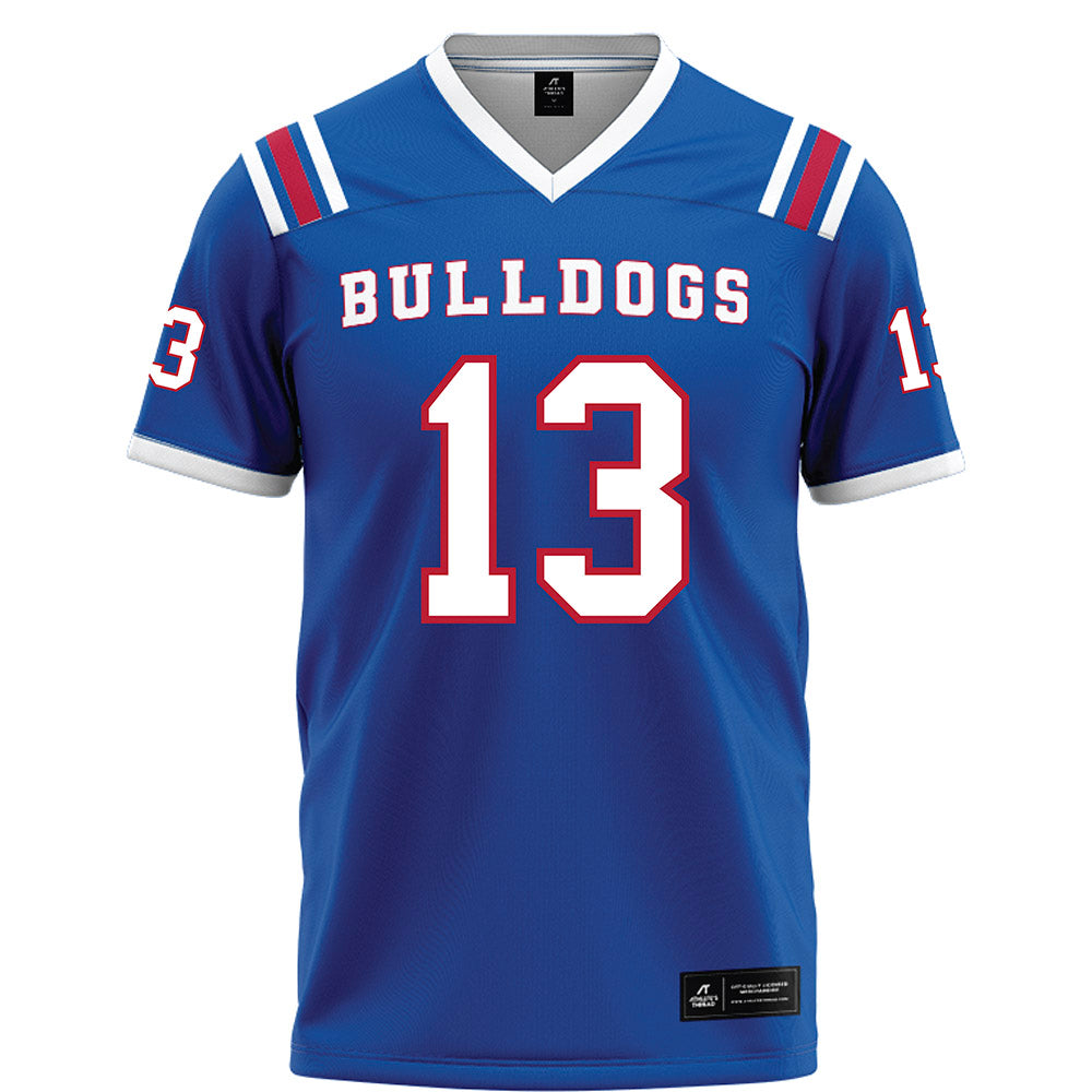 LA Tech - NCAA Football : Marcus Moultrie III - Blue Football Jersey-0