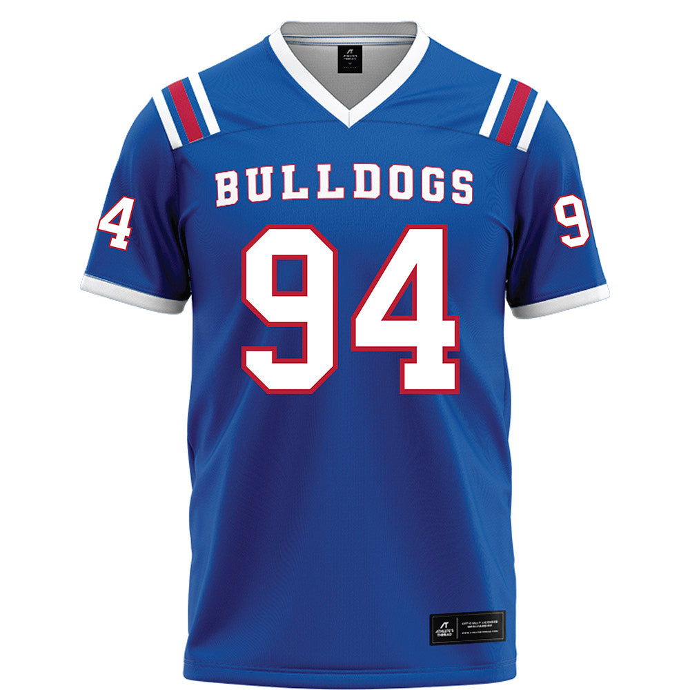 LA Tech - NCAA Football : Emmanuel Oguns - Blue Football Jersey-0