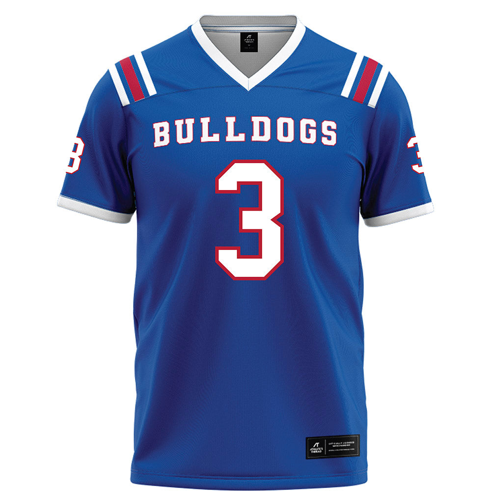 LA Tech - NCAA Football : Dedrick Latulas - Blue Football Jersey-0