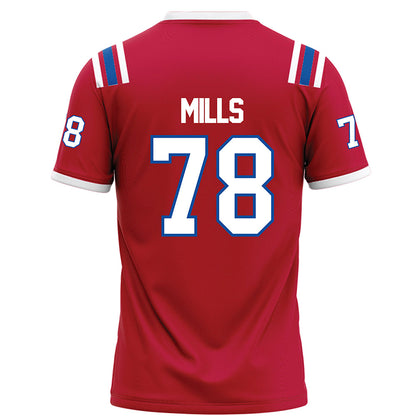 LA Tech - NCAA Football Legends : Jordan Mills - Red Football Jersey-1