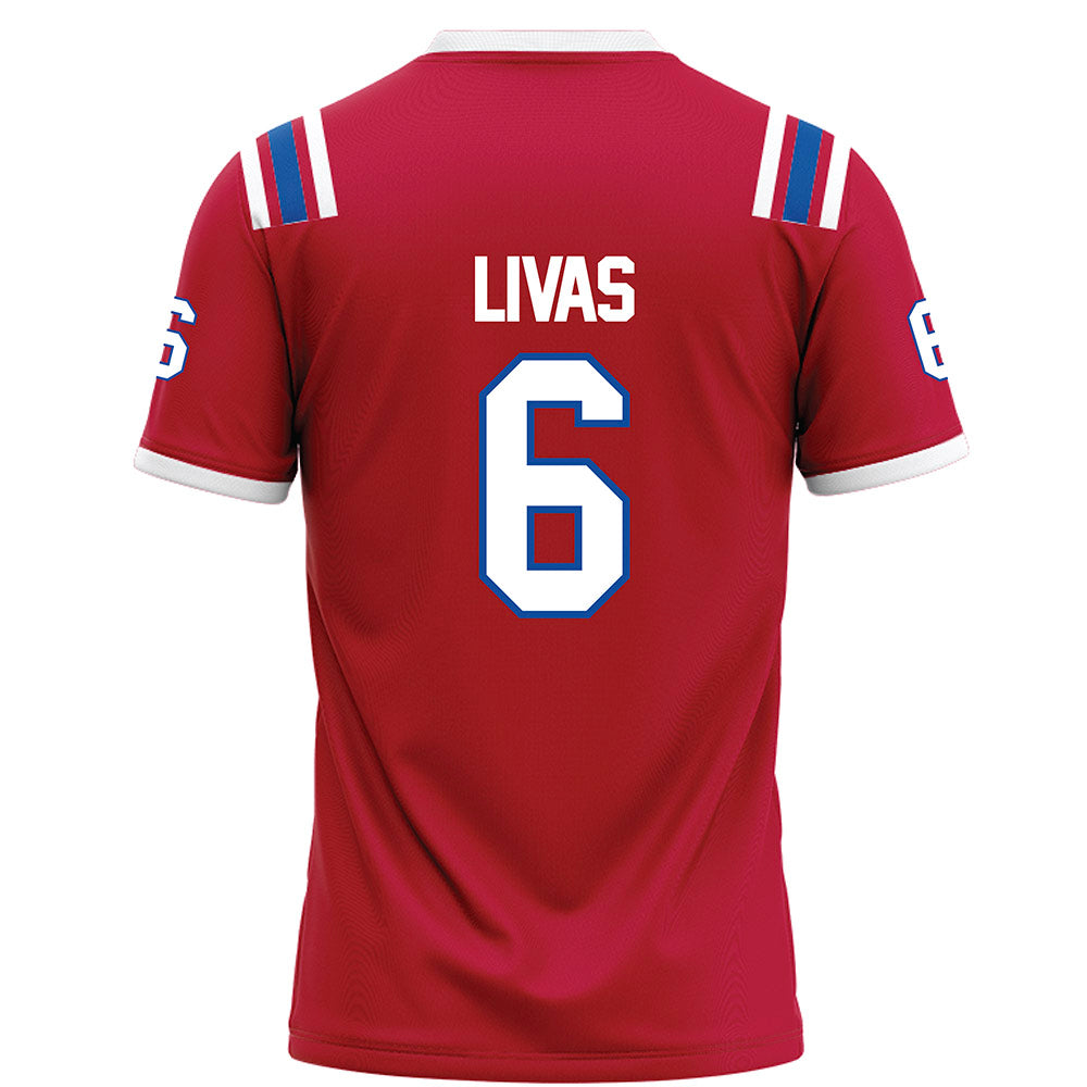 LA Tech - NCAA Football Legends : Phillip Livas - Red Football Jersey-1