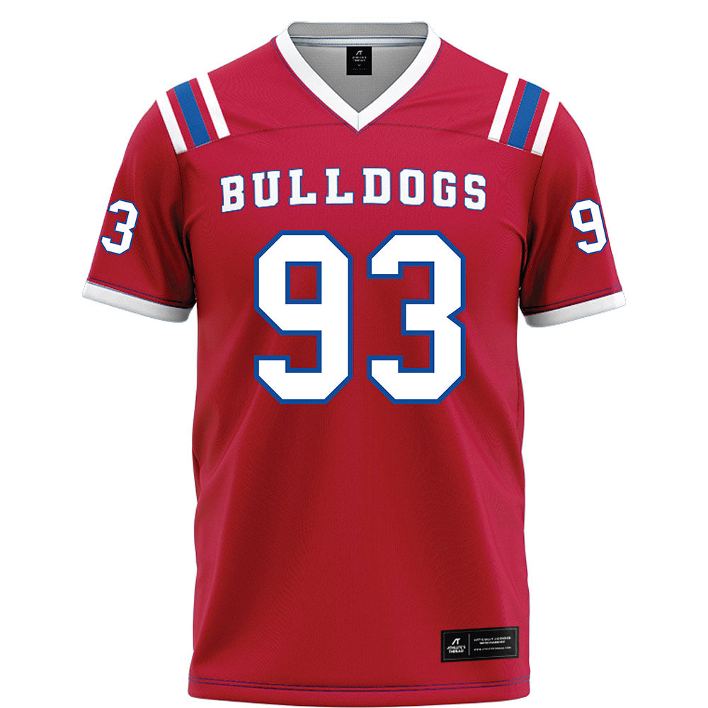 LA Tech - NCAA Football : Jacob Bradford - Red Football Jersey-0