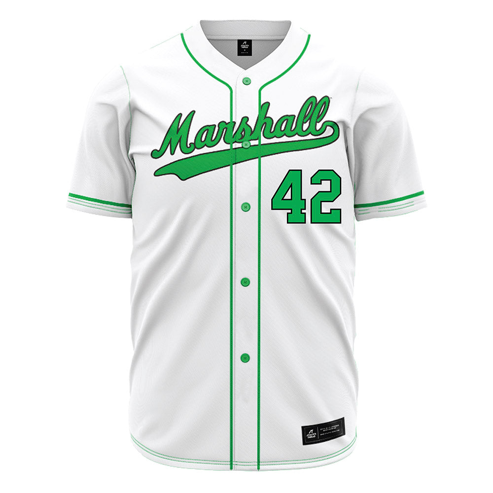 Marshall - NCAA Baseball : Oliver Service - White Jersey-0