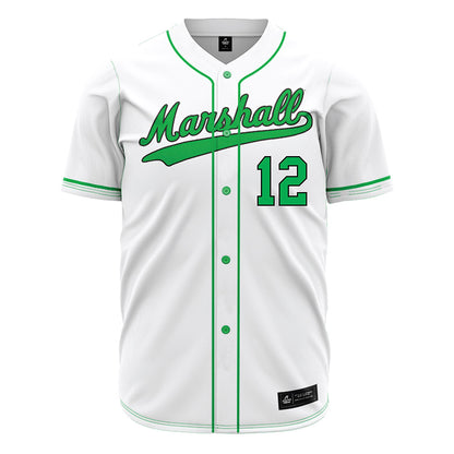 Marshall - NCAA Baseball : Angel Santiago - White Jersey