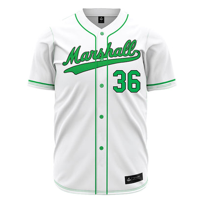 Marshall - NCAA Baseball : Davis Gunn - White Jersey