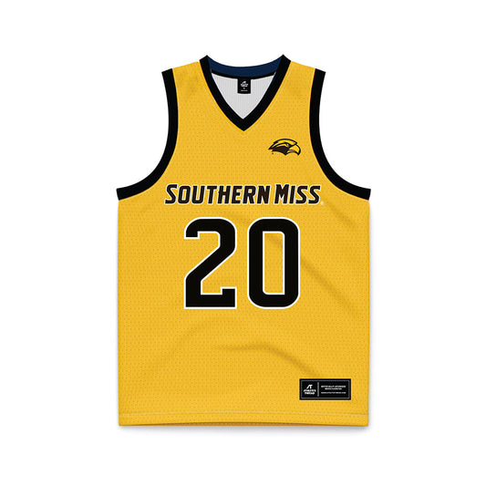 Southern Miss - NCAA Women's Basketball : Je'Mya Evans - Gold Basketball Jersey-0