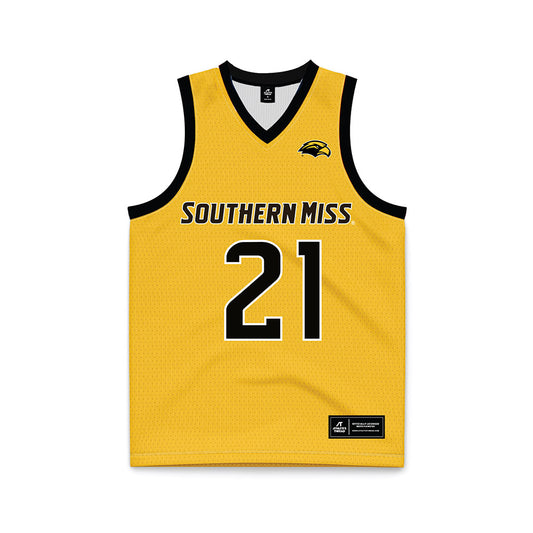Southern Miss - NCAA Women's Basketball : Carly Keats - Gold Basketball Jersey-0