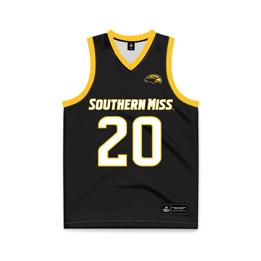 Southern Miss - NCAA Women's Basketball : Je'Mya Evans - Black Basketball Jersey-0