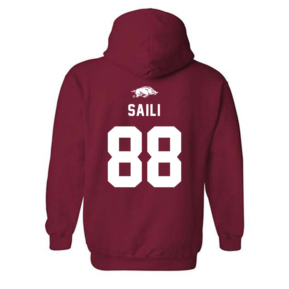 Arkansas - NCAA Football : Danny Saili - Replica Shersey Hooded Sweatshirt-1