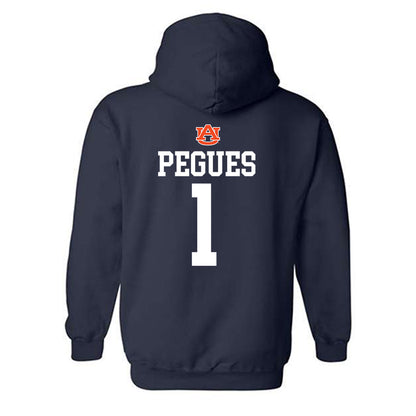 Auburn - NCAA Men's Basketball : JP Pegues - Replica Shersey Hooded Sweatshirt