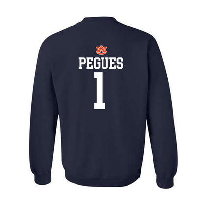 Auburn - NCAA Men's Basketball : JP Pegues - Replica Shersey Crewneck Sweatshirt