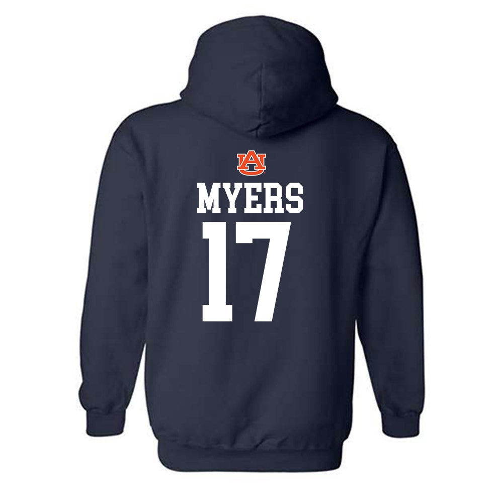 Auburn - NCAA Football : Will Myers - Replica Shersey Hooded Sweatshirt-1