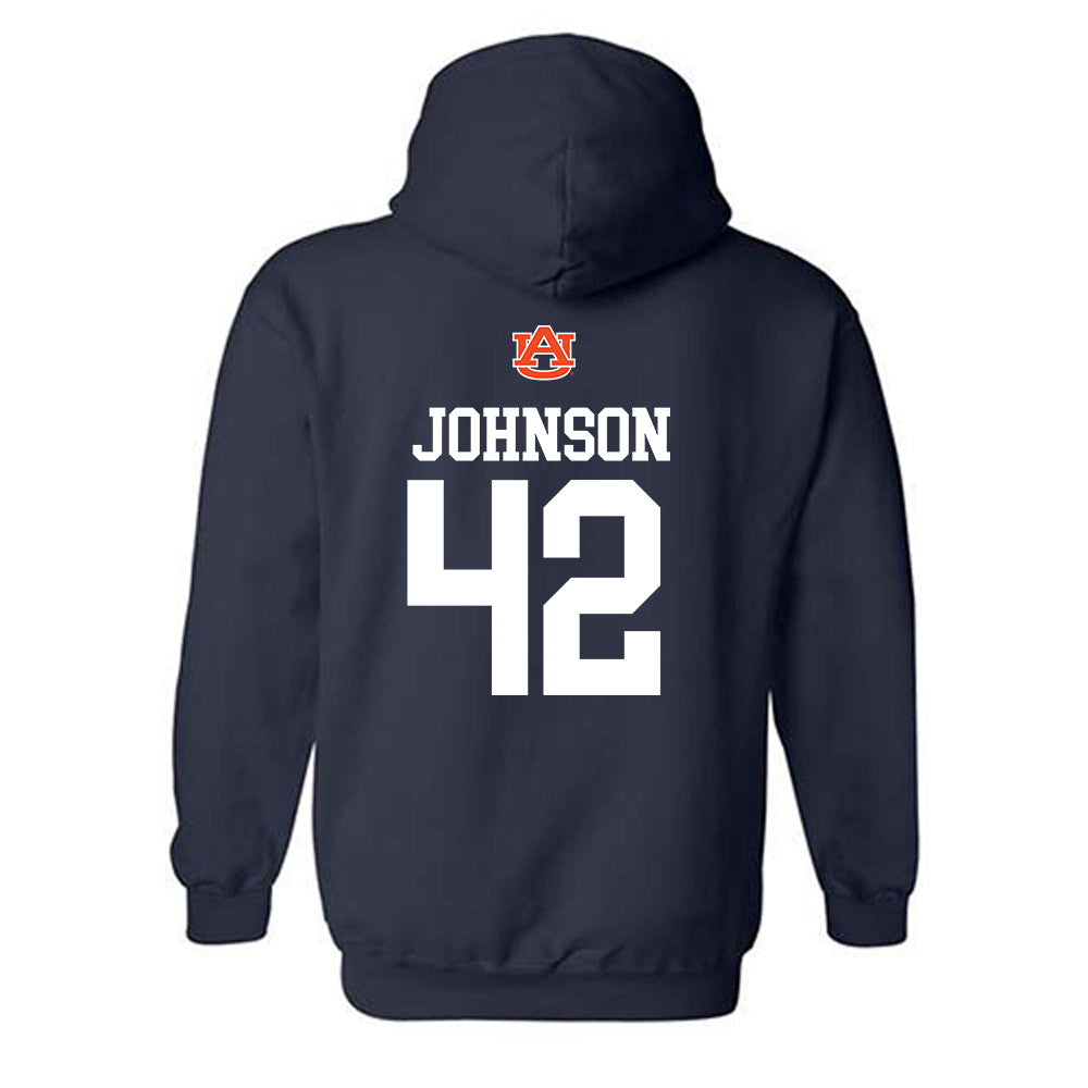 Auburn - NCAA Football : Tate Johnson - Replica Shersey Hooded Sweatshirt-1