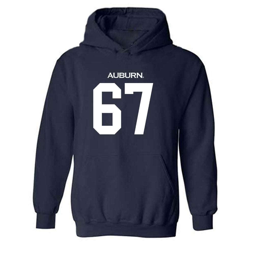 Auburn - NCAA Football : Broderick Shull - Replica Shersey Hooded Sweatshirt-0