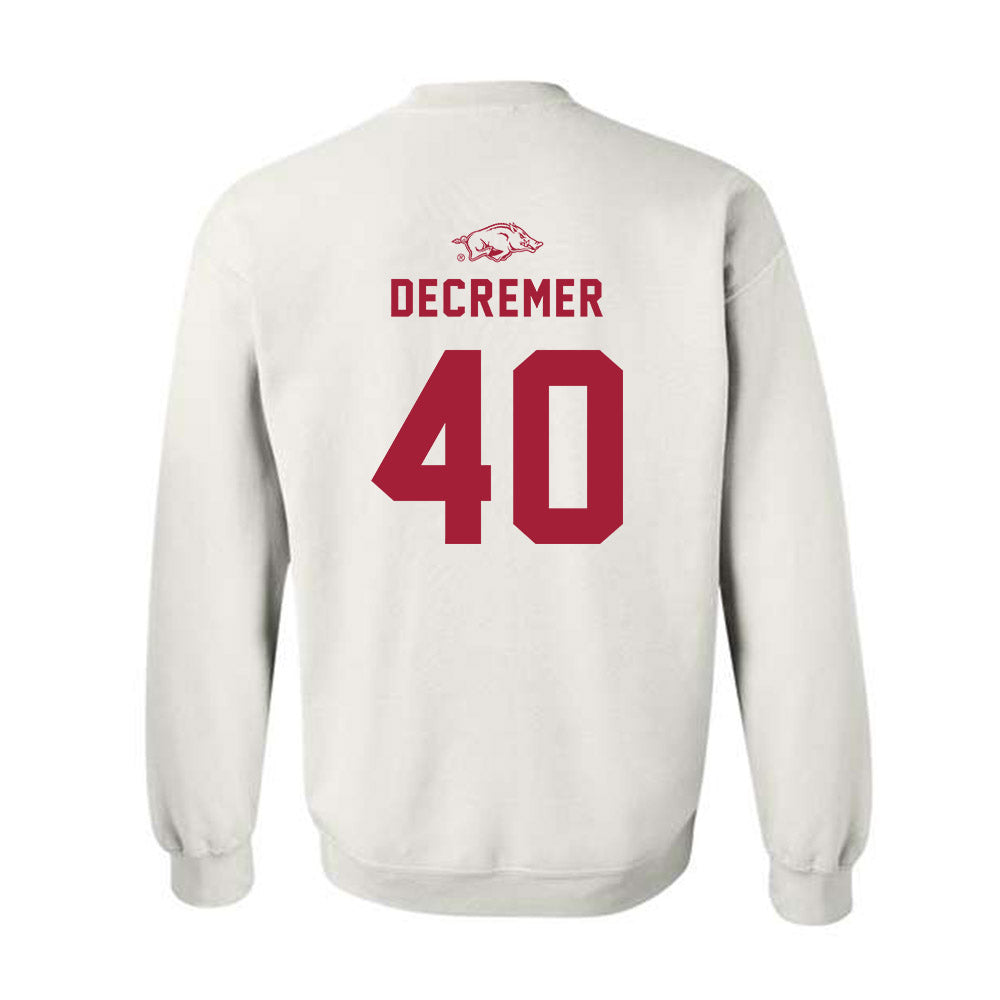 Arkansas - NCAA Baseball : James DeCremer - Replica Shersey Crewneck Sweatshirt-1