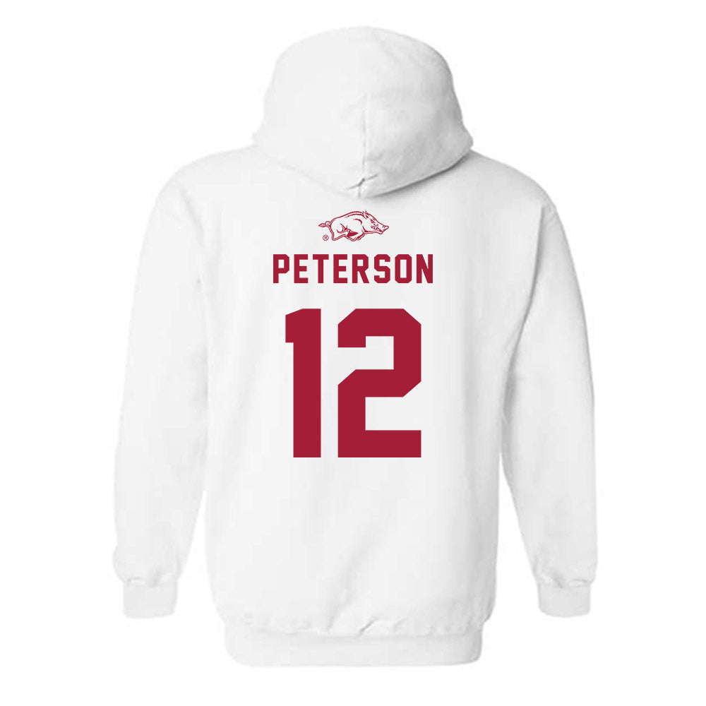 Arkansas - NCAA Baseball : Elliott Peterson - Replica Shersey Hooded Sweatshirt-1