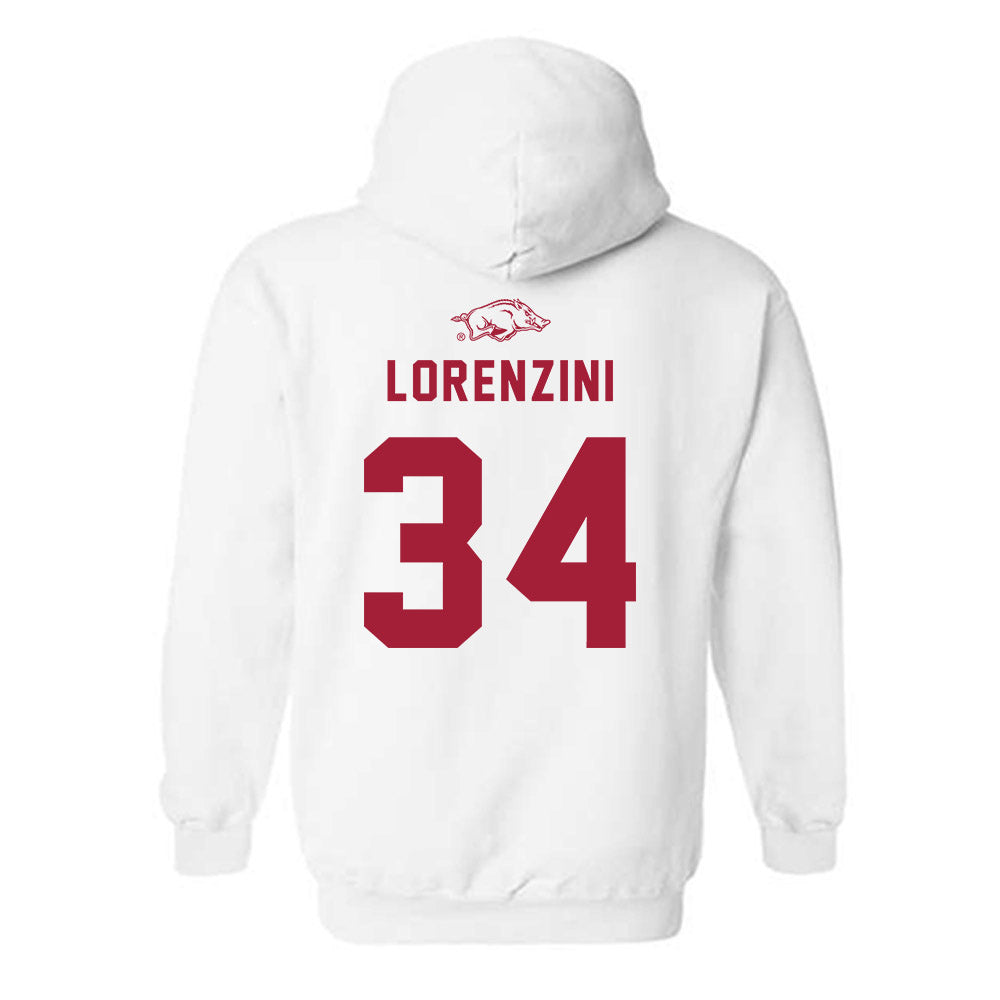 Arkansas - NCAA Baseball : Joey Lorenzini - Replica Shersey Hooded Sweatshirt-1