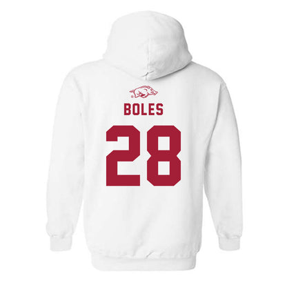 Arkansas - NCAA Baseball : Carson Boles - Replica Shersey Hooded Sweatshirt