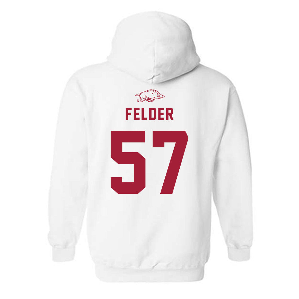 Arkansas - NCAA Baseball : Ross Felder - Replica Shersey Hooded Sweatshirt-1