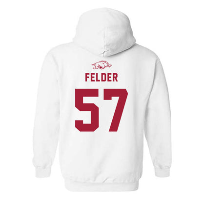 Arkansas - NCAA Baseball : Ross Felder - Replica Shersey Hooded Sweatshirt-1