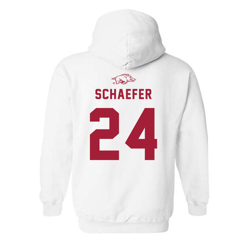 Arkansas - NCAA Baseball : Landon Schaefer - Replica Shersey Hooded Sweatshirt-1