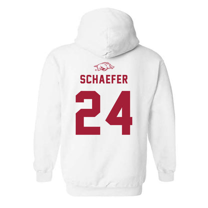 Arkansas - NCAA Baseball : Landon Schaefer - Replica Shersey Hooded Sweatshirt-1