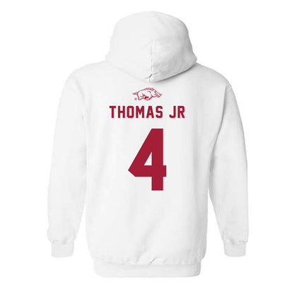 Arkansas - NCAA Baseball : Justin Thomas jr - Replica Shersey Hooded Sweatshirt