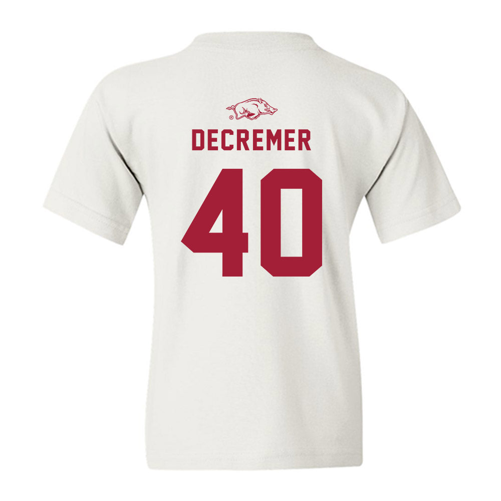Arkansas - NCAA Baseball : James DeCremer - Replica Shersey Youth T-Shirt-1