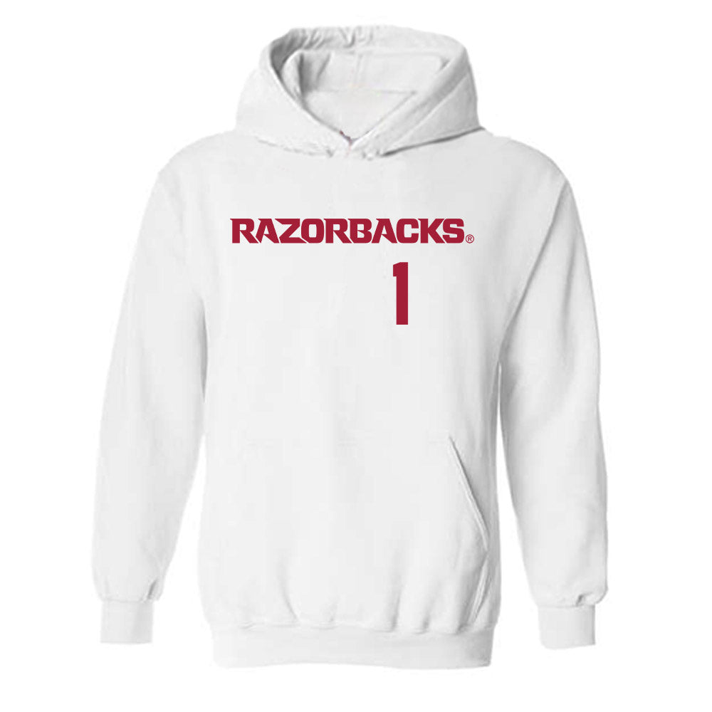 Arkansas - NCAA Baseball : Carson Brumbaugh - Replica Shersey Hooded Sweatshirt-0