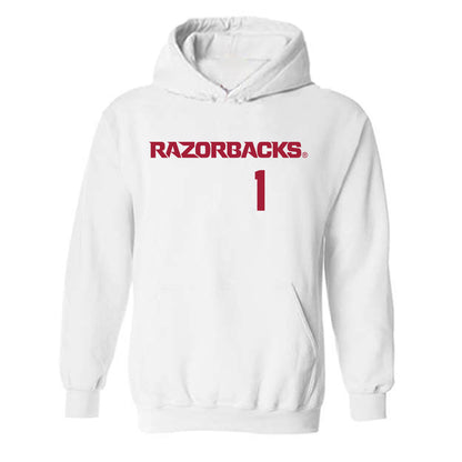 Arkansas - NCAA Baseball : Carson Brumbaugh - Replica Shersey Hooded Sweatshirt-0