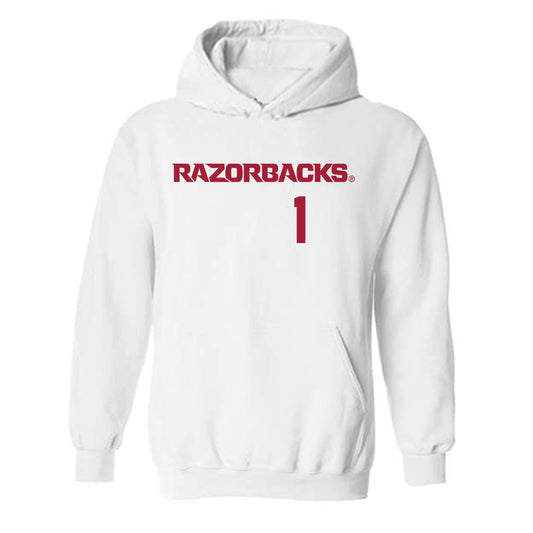Arkansas - NCAA Baseball : Carson Brumbaugh - Replica Shersey Hooded Sweatshirt-0