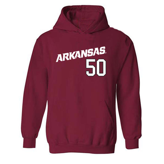 Arkansas - NCAA Baseball : Tag Andrews - Replica Shersey Hooded Sweatshirt Replica Shersey
