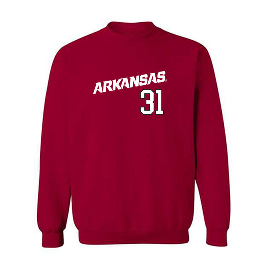 Arkansas - NCAA Baseball : Dylan Carter - Replica Shersey Crewneck Sweatshirt Replica Shersey