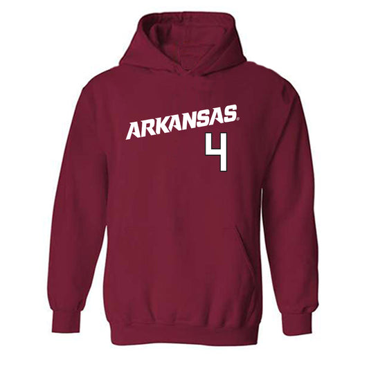 Arkansas - NCAA Baseball : Justin Thomas jr - Replica Shersey Hooded Sweatshirt Replica Shersey