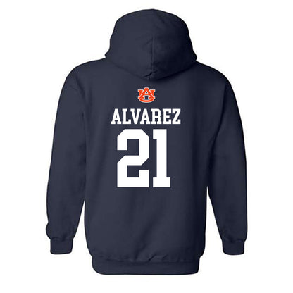 Auburn - NCAA Baseball : Andreas Alvarez - Replica Shersey Hooded Sweatshirt-1