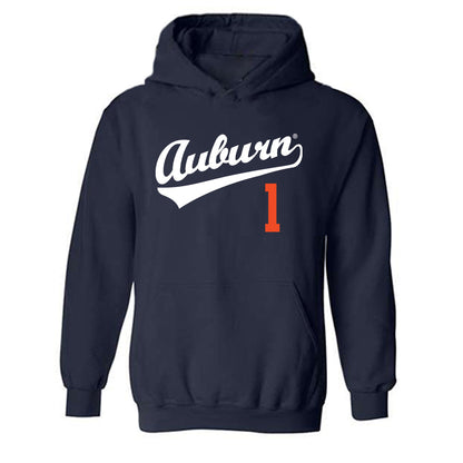 Auburn - NCAA Baseball : Ryne Farber - Replica Shersey Hooded Sweatshirt-0