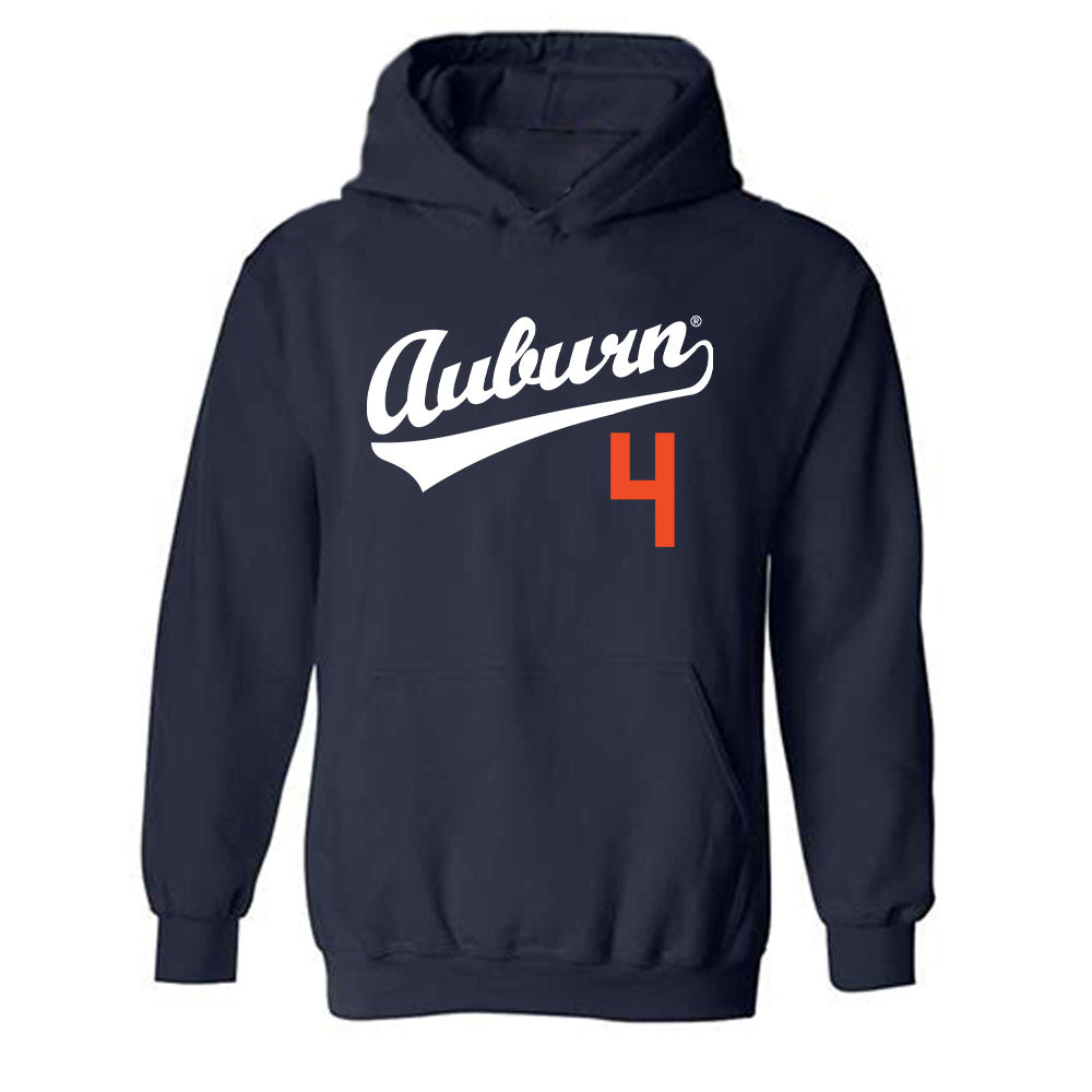 Auburn - NCAA Baseball : Andrew Dutton - Replica Shersey Hooded Sweatshirt-0